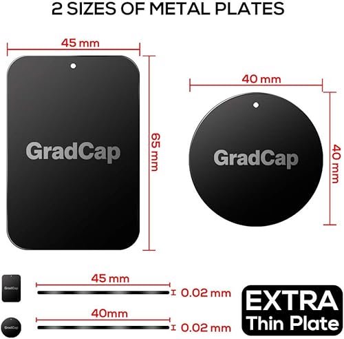 Miniatura 4 de Placa de metal para soporte magnético de teléfono, paquete de 4 discos universales de metal negro ultrafino con adhesivo 3M fuerte, kit de
