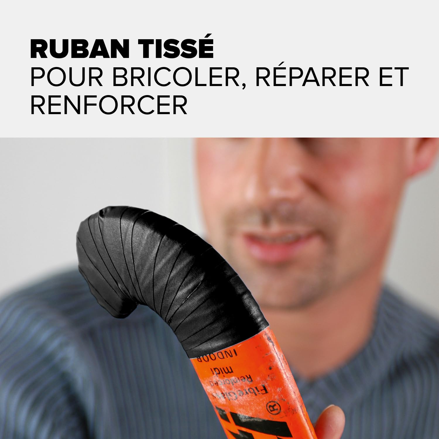 tesa extra Power Perfect Ruban adhésif tissé- Noir - 50 m x 50 mm