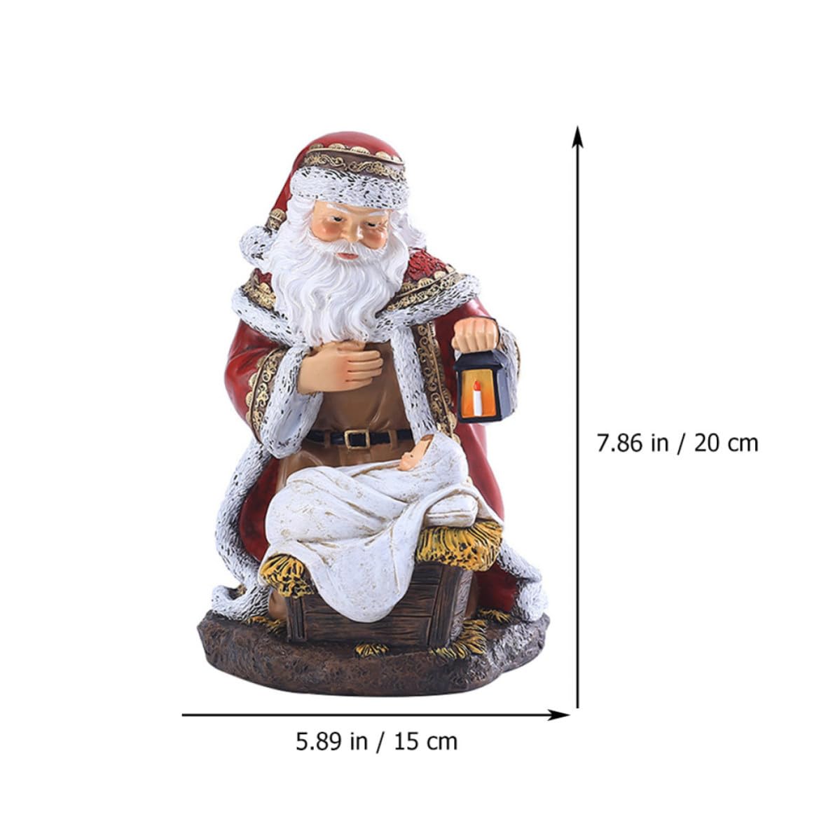 Resina Adorno Navideño de Papá Noel para Escritorio y Escaparate