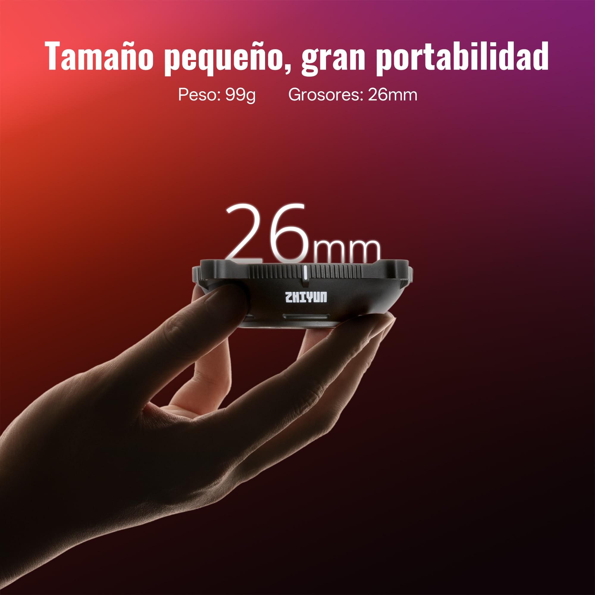 ZHIYUN Mini Reflector de Lente(Montura ZY), Modificador de Luz Ajustable, Aumento de Brillo de 5X, Adecuado para X100RGB, X100Bi-Color, CX100, X60,CX50 Iluminación de Salida Continua Fotografía, 99g