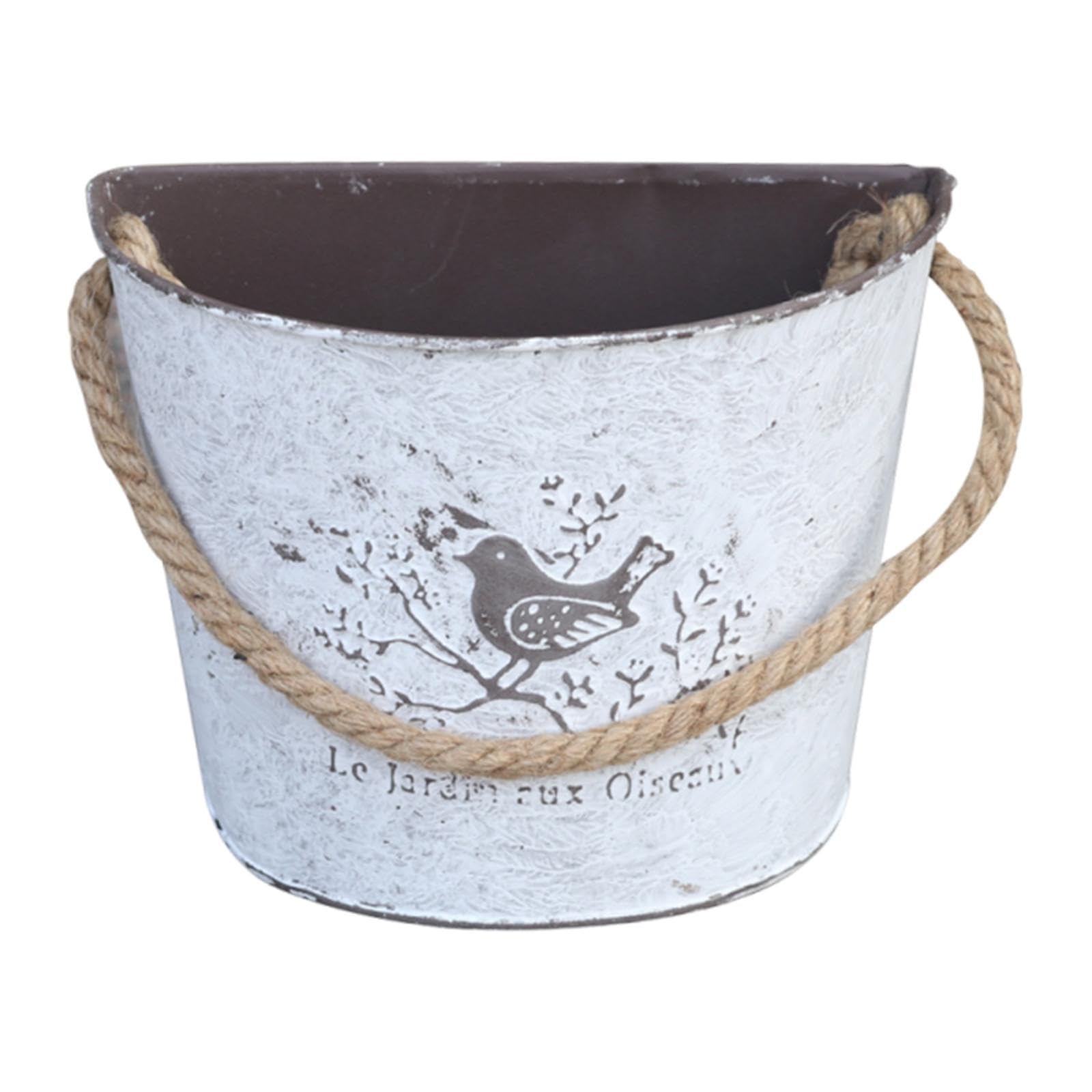 F Fityle Hanging Flower Pot Iron Metal Bucket Planter Rustic Retro Container for Yard Balcony Office Garden Porch Indoor Outdoor Decor