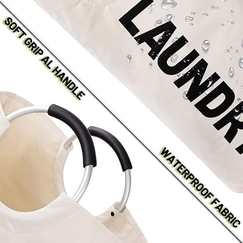 Miniatura 5 de Twira Cestas de lavandería Pro XL de 115 L, cesta de lavandería que se mantiene bien, bolsa de lavandería con asas acolchadas, cesta impermeable
