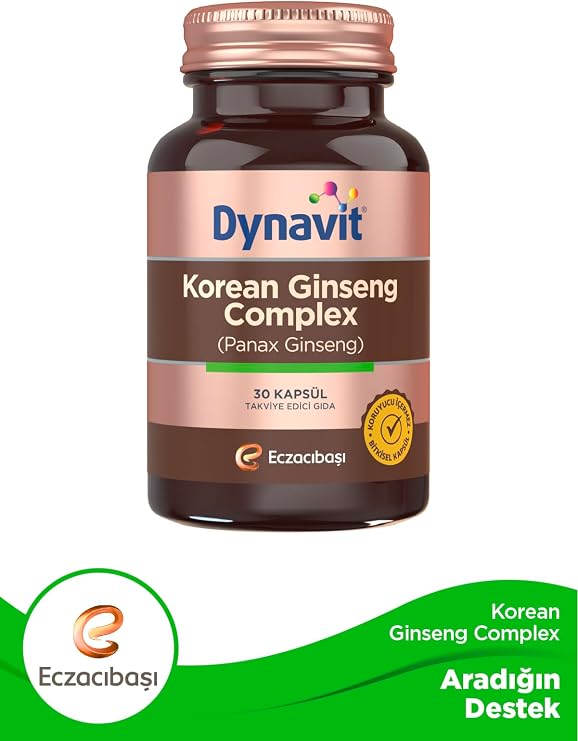 Dynavit Korean Ginseng Complex (Panax Ginseng) 30 Bitkisel Kapsül - Panax Ginseng, Ginkgo Biloba, L-Arjinin