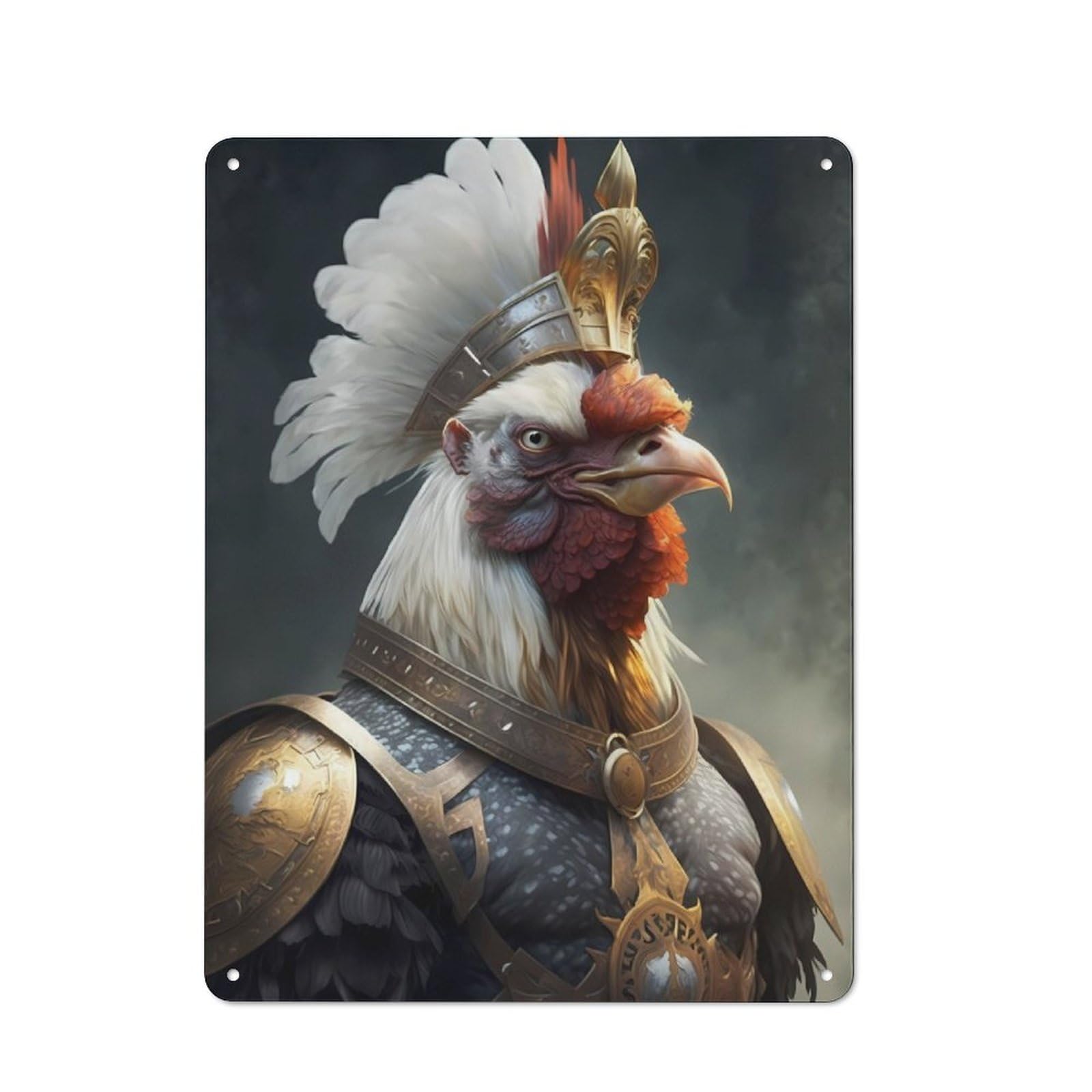 Junmoney Chicken Adorable Decorative Metal Plaque 40X30cm, Clean Industrial Industrial Wall Decor For Modern Home, Workshop, Office Or Cafe