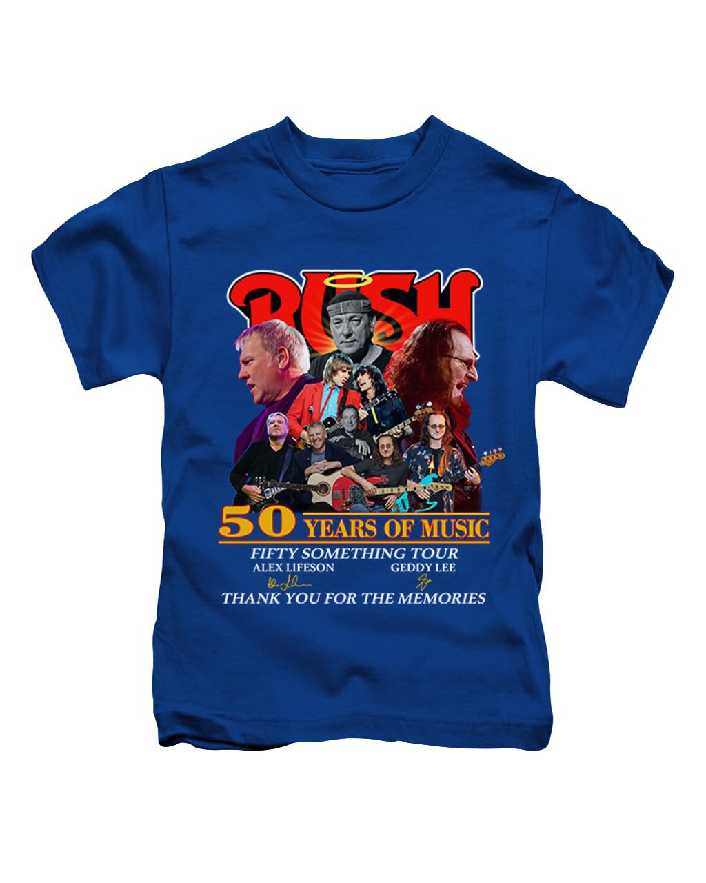 Rush Fifty Something 50 Years Iconic Alex Rock geedy pop Punk Icons Cool Tee T-Shirt Funny Unisex T Shirt Top Royal Blue