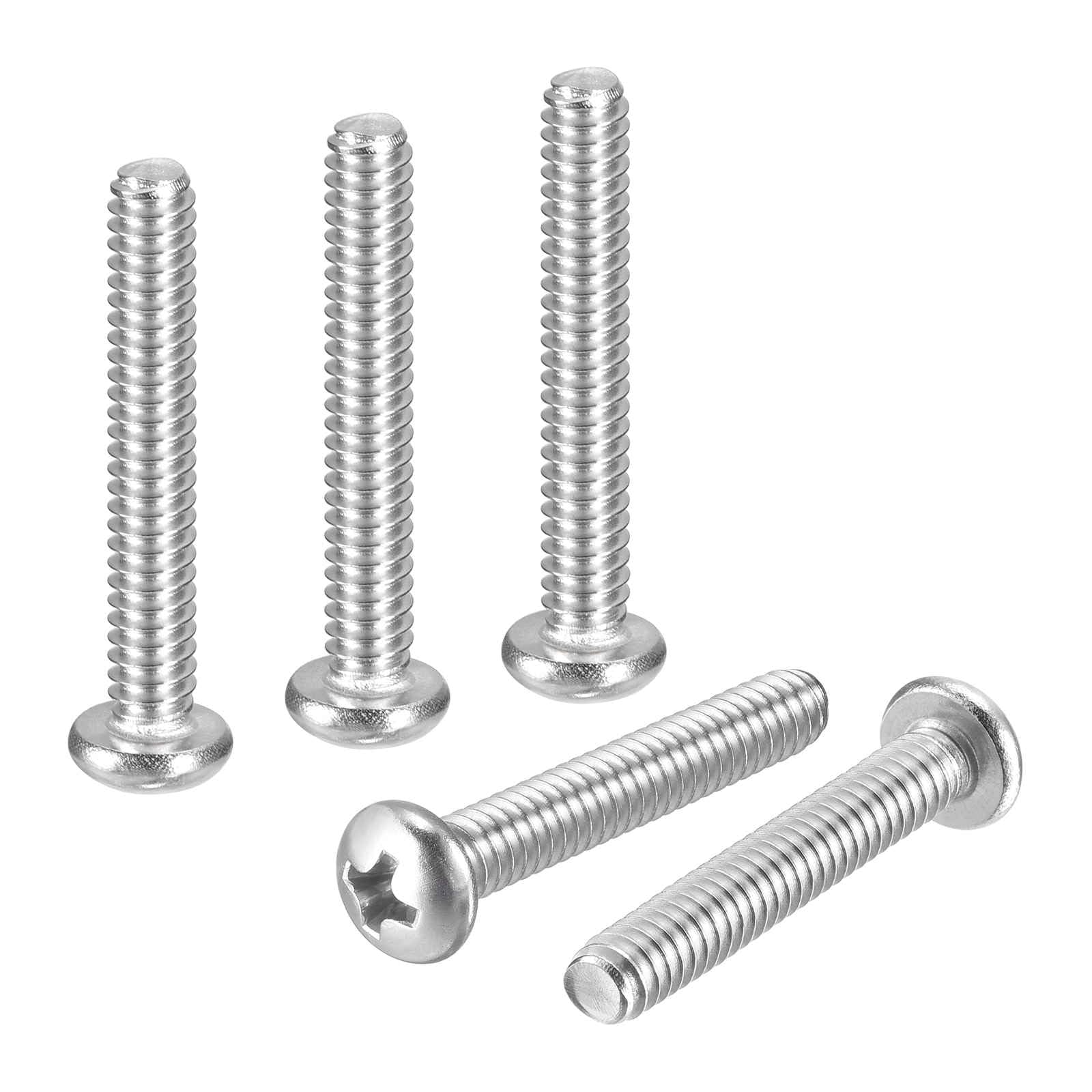 DTGN #10-24x1-1/4" Phillips Pan Head Machine Screws 304 Silver 25pcs — image 1