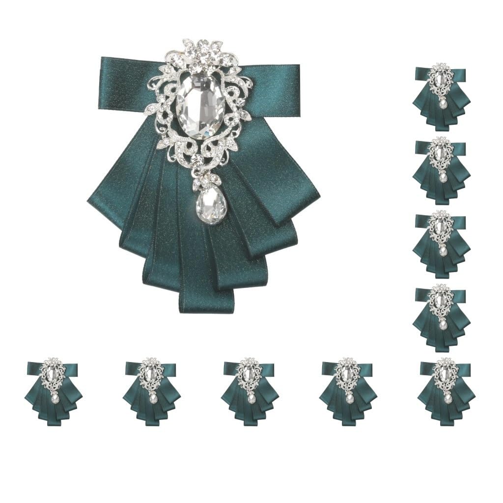 Papillon da uomo per matrimonio, festa, ballo, nastro Diamand Neckwear verde, verde scuro, 12 x 8,5 cm