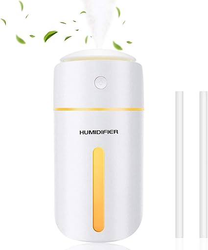 Amazon 卓上 加湿器 超音波式 超静音 車用加湿器 小型 空気浄化機 次亜塩素酸水対応 10時間連続加湿 大容量 350ml 充電式 空気浄化 七色ledライト ペットボトル 部屋 車載 オフィス 乾燥 花粉症対策 吸水芯 2本付き Wawj 加湿器 通販