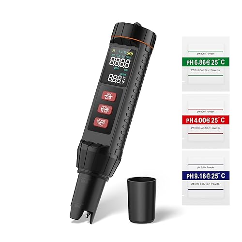 Probador de sal de piscina, medidor de pH, versátil 7 en 1 Tds probador de salinidad EC Orp S.G. Probador de temperatura y pH digital (precisión