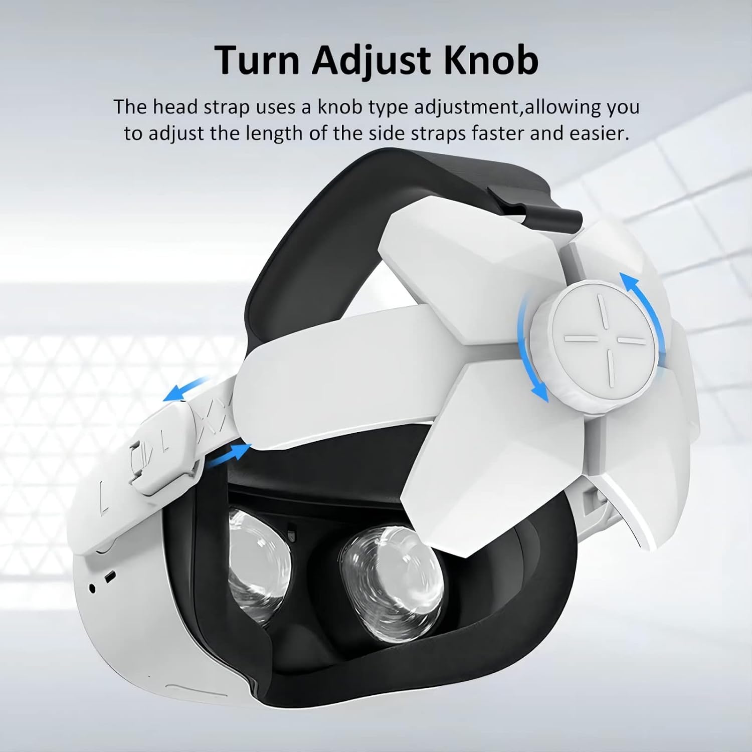 RTULOR Compatible for Oculus Quest 2 Accessories, Adjustable Replacement for Oculus Quest 2 Head Strap for Elite Strap for Enhanced Support and Comfort in VR, Reduce Face Pressure Comfortable Touch