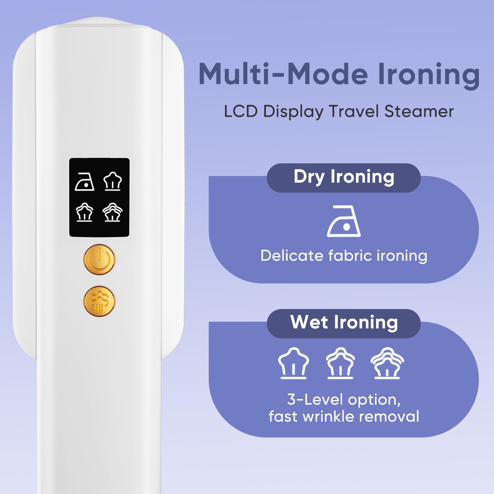 ZStarlite Travel Steamer for Clothes,100-240V Dual Voltage Clothes Steamer,2 in 1 1200W Handheld Garment Steamer Clothing,4 Modes - Image 4