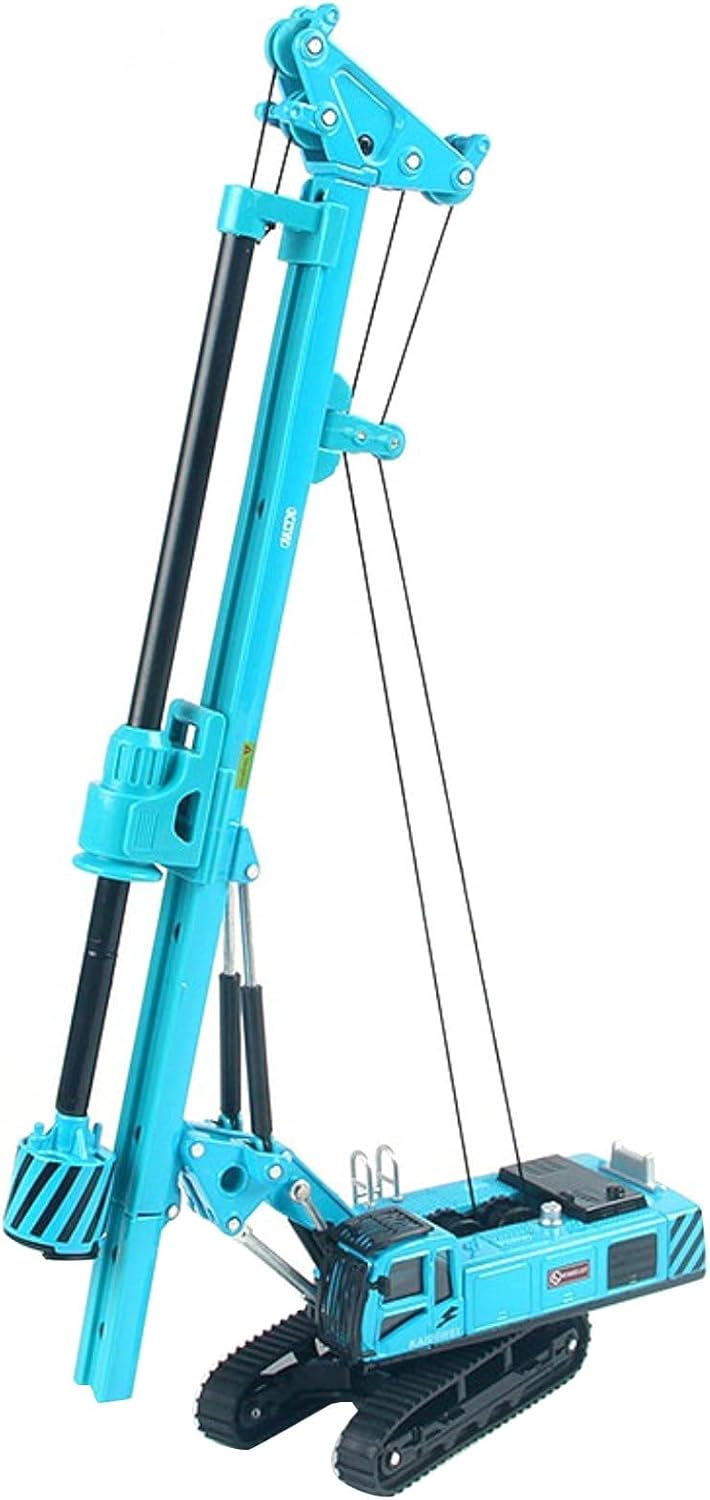 Blue 1/64 Alloy Rotary Drilling Rig Crawler Excavator Model US
