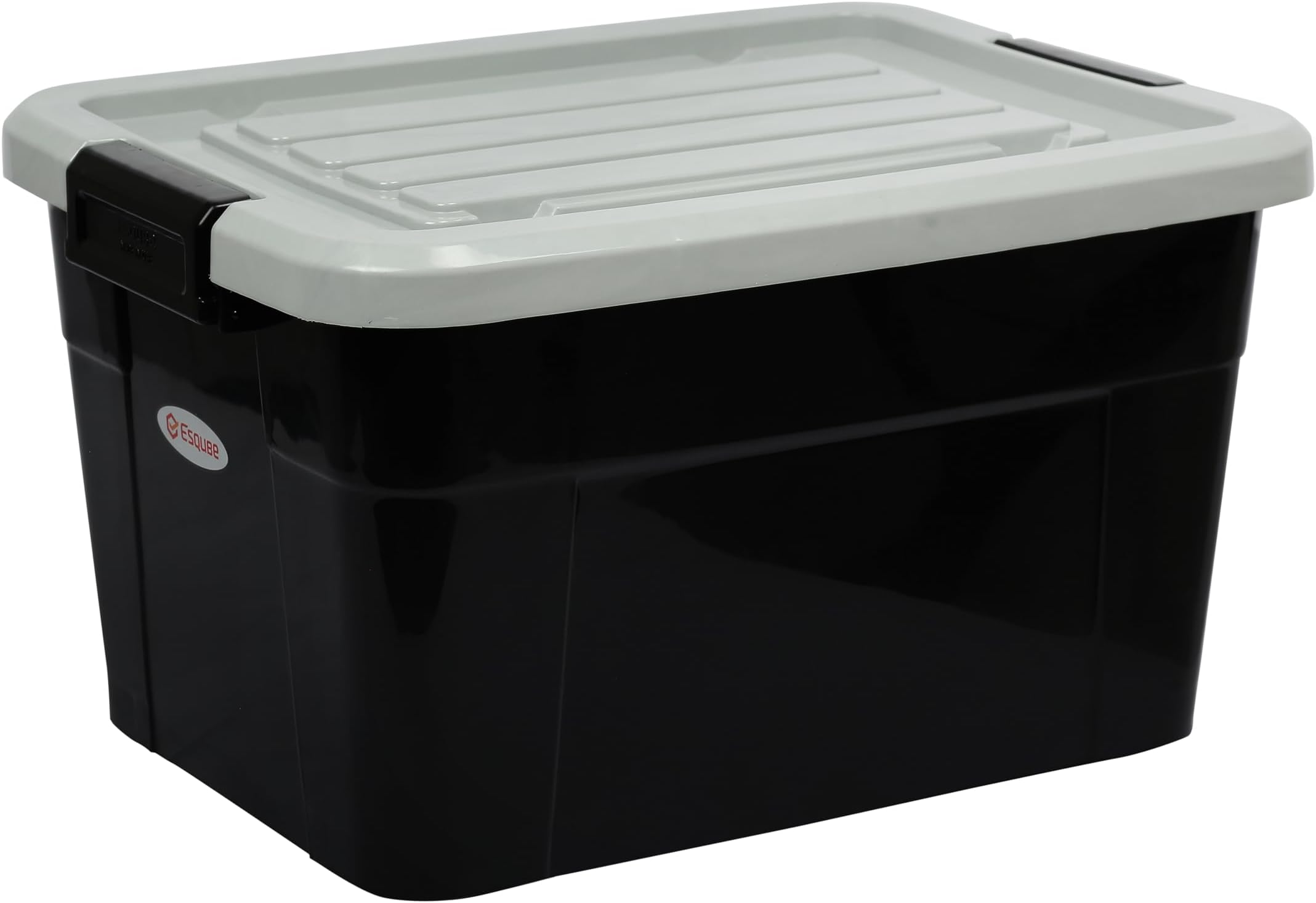 Esqube Trunk Plastic Storage Box with Locakable Lid -42 litre, Black Color