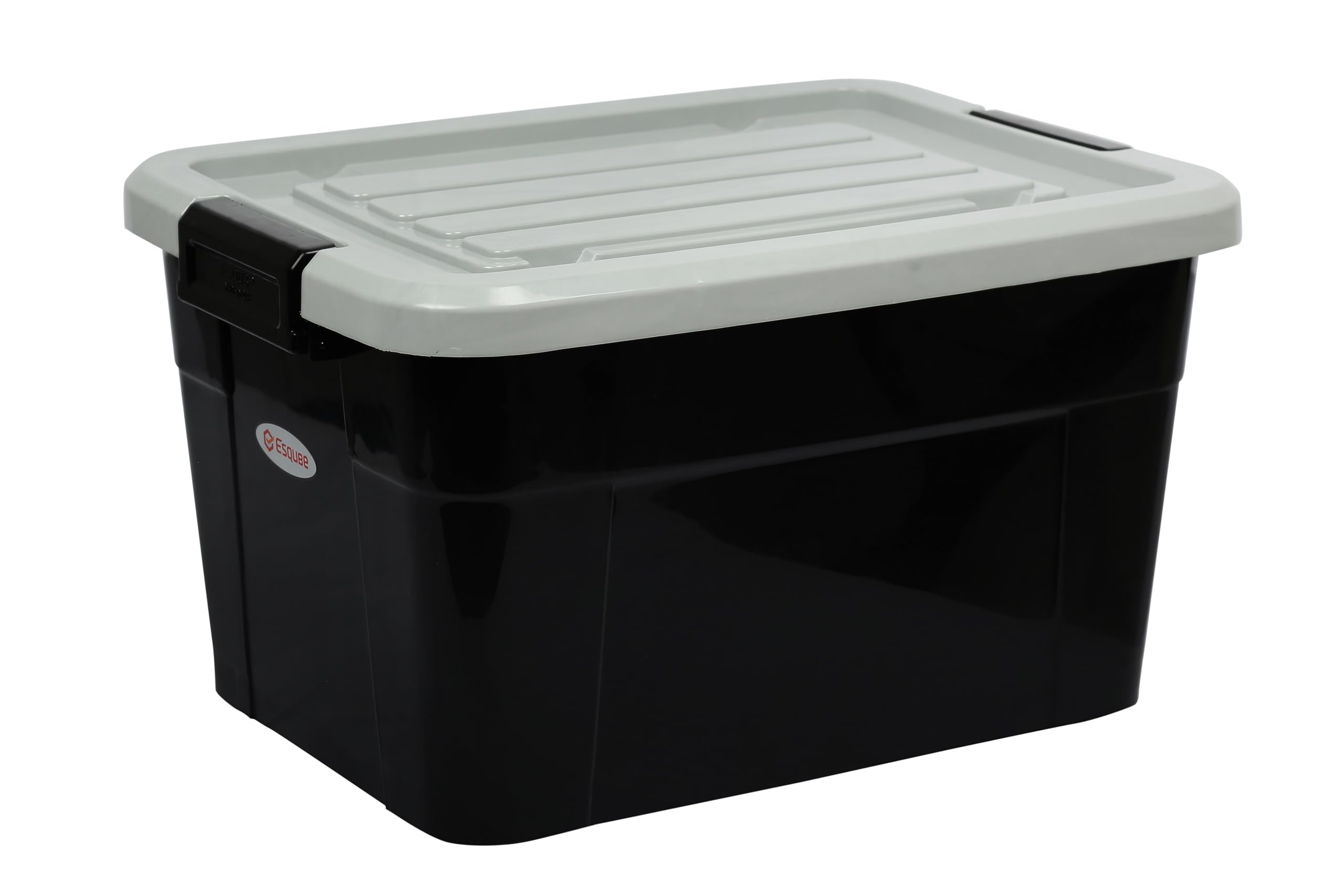 Esqube Trunk Plastic Storage Box with Locakable Lid -42 litre, Black Color