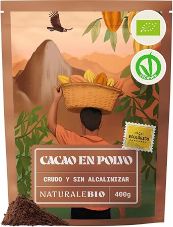 NaturaleBio Raw Organic Non-Alkalized Pure Cocoa Powder
