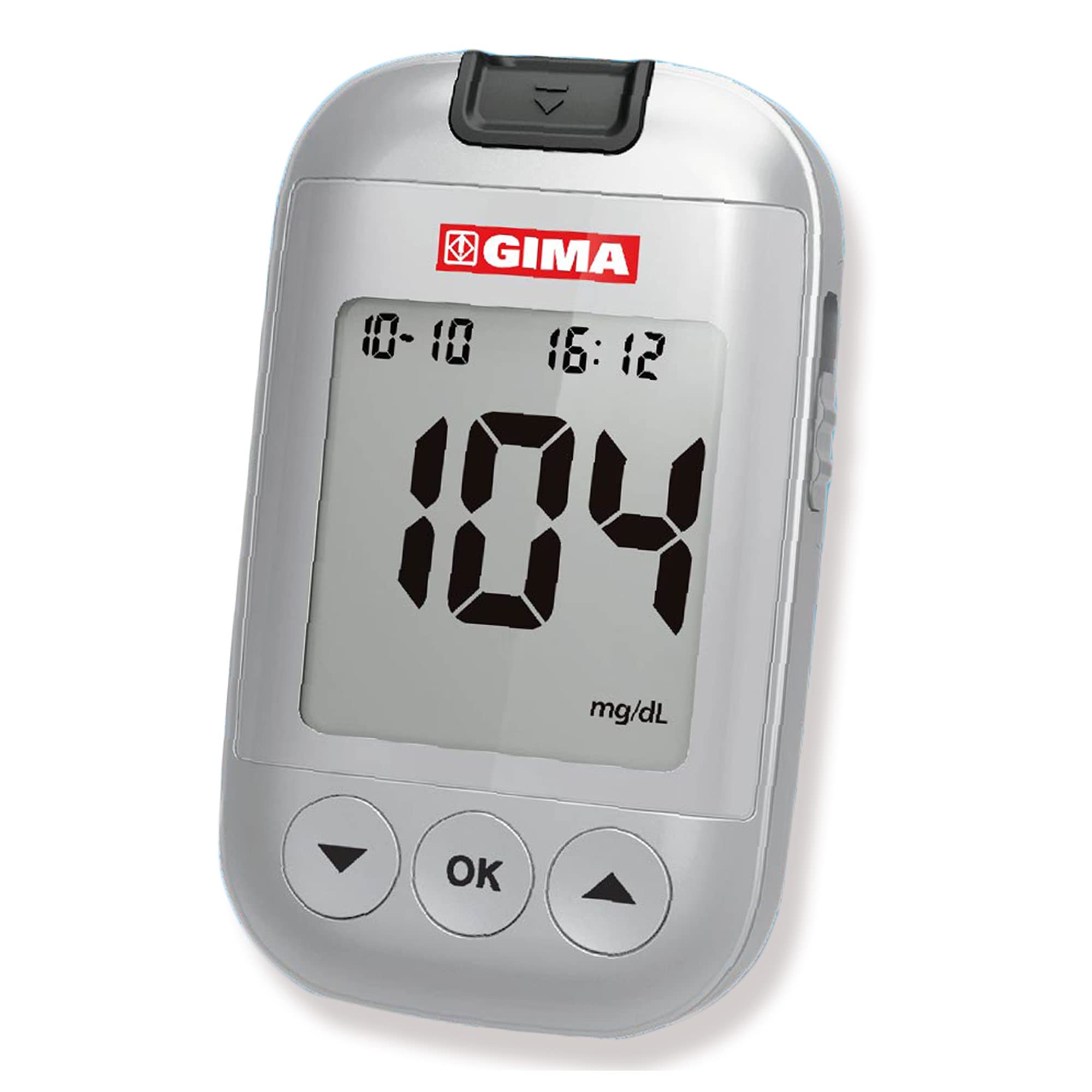 GIMA Misuratore Glicemia Glucometro Kit Completo Per Il Controllo e Il Monitoraggio Del Glucosio Nel Sangue Con 10 Strisce Soluzione Di Controllo 10 Lancette Sterili Penna Pungidito, Bluetooth