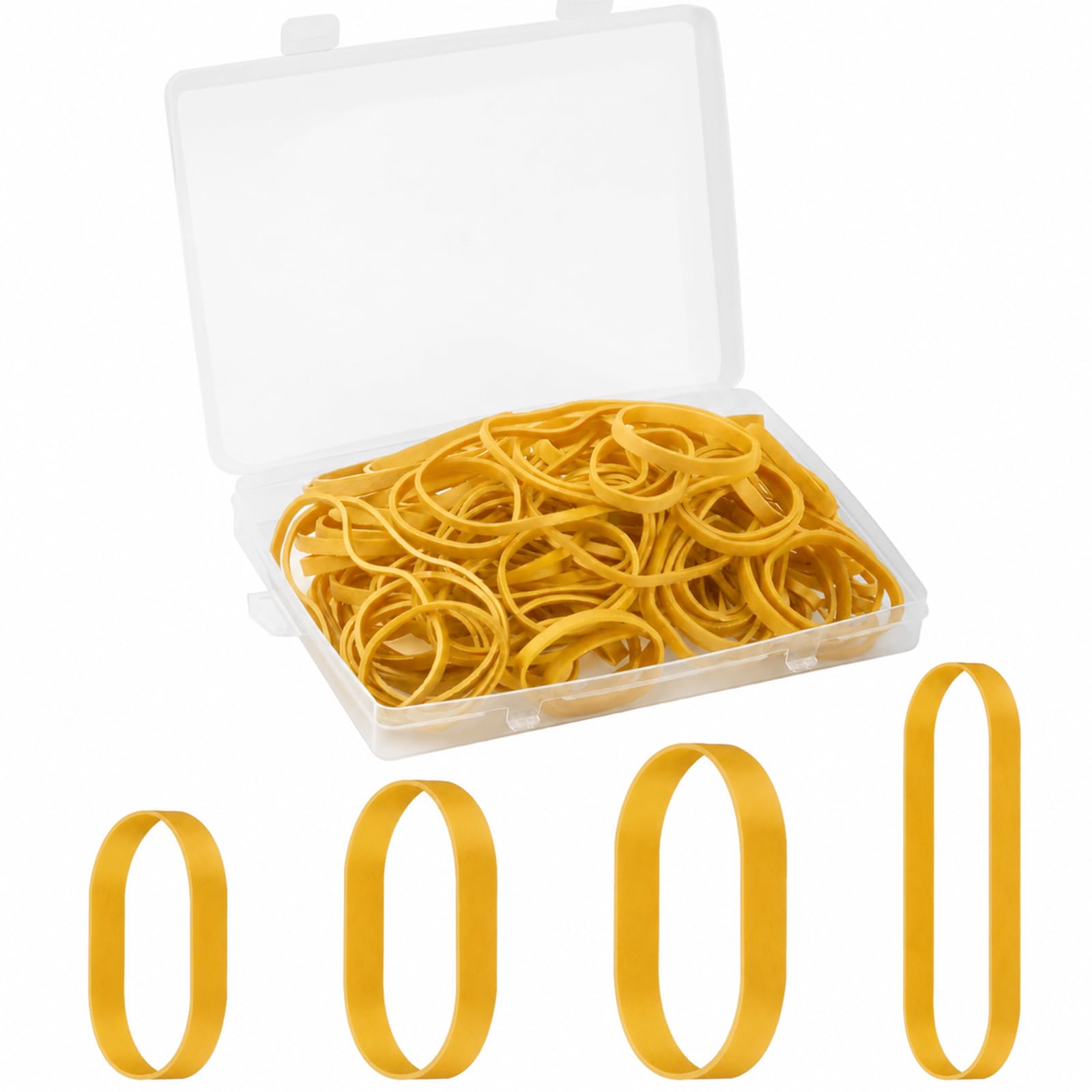 120 Pcs Yellow Elastic Bands 5/6/8/12cm Rubber Bands Heavy Duty