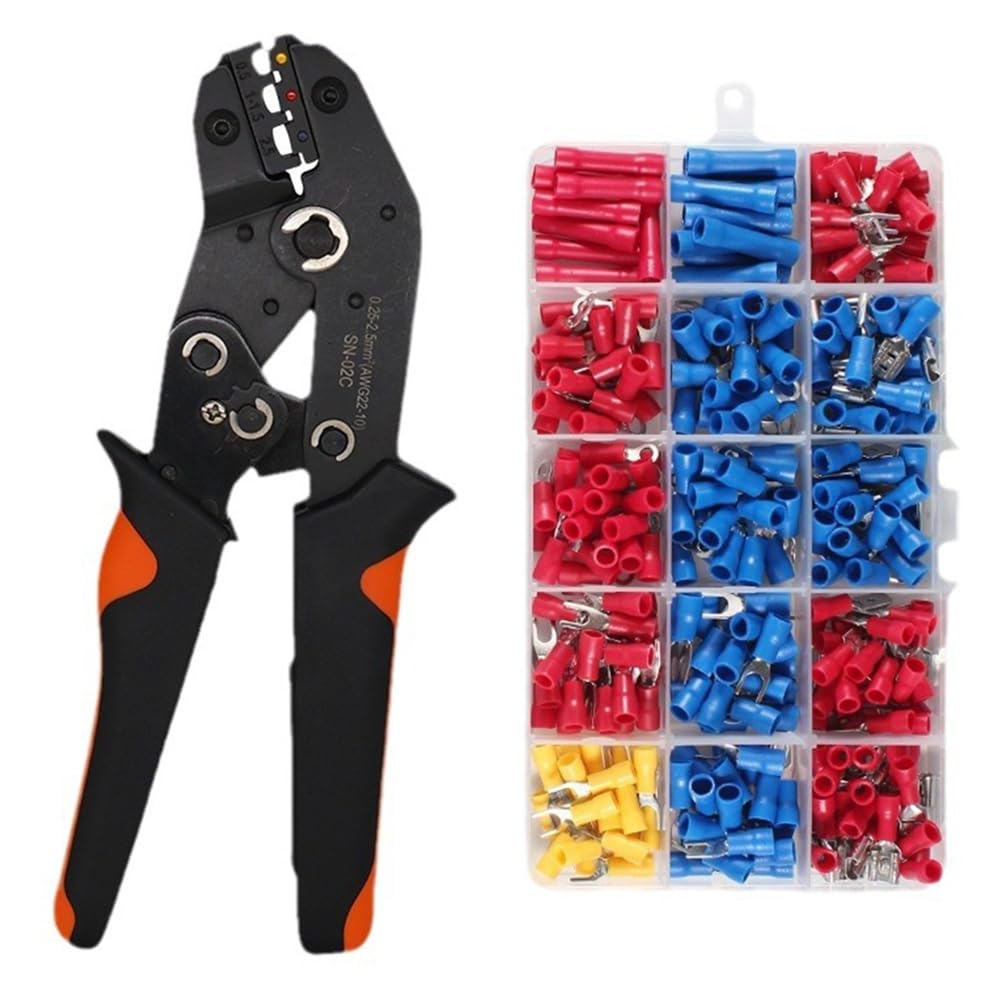 Wesafrae Hand Crimping Tool With 280Pcs Cable Lugs Assortment Kit Wire Crimp Set 0.25-2.5Mm2 Adjustable Crimper Pliers