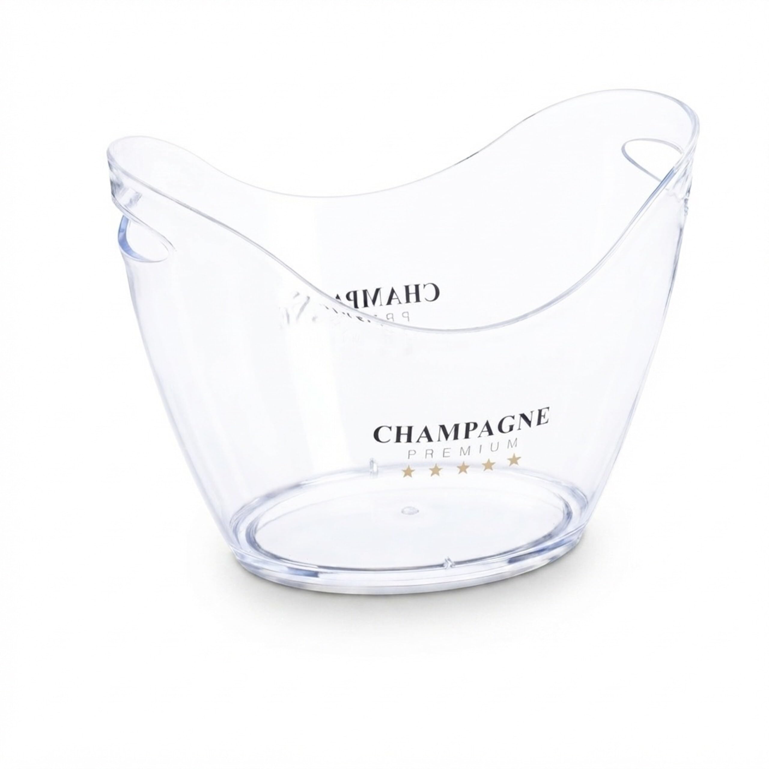 Lot de 4 seaux à glace Relaxdays, avec poignées, 8 l, transparent