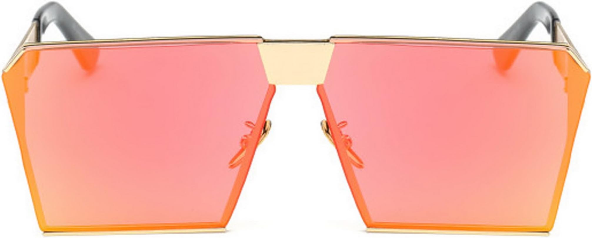 JUSTSWAG VATENANI Fashion Oversized Mirrored Flat Lens Square Metal Frame Polarized Unisex Sunglasses