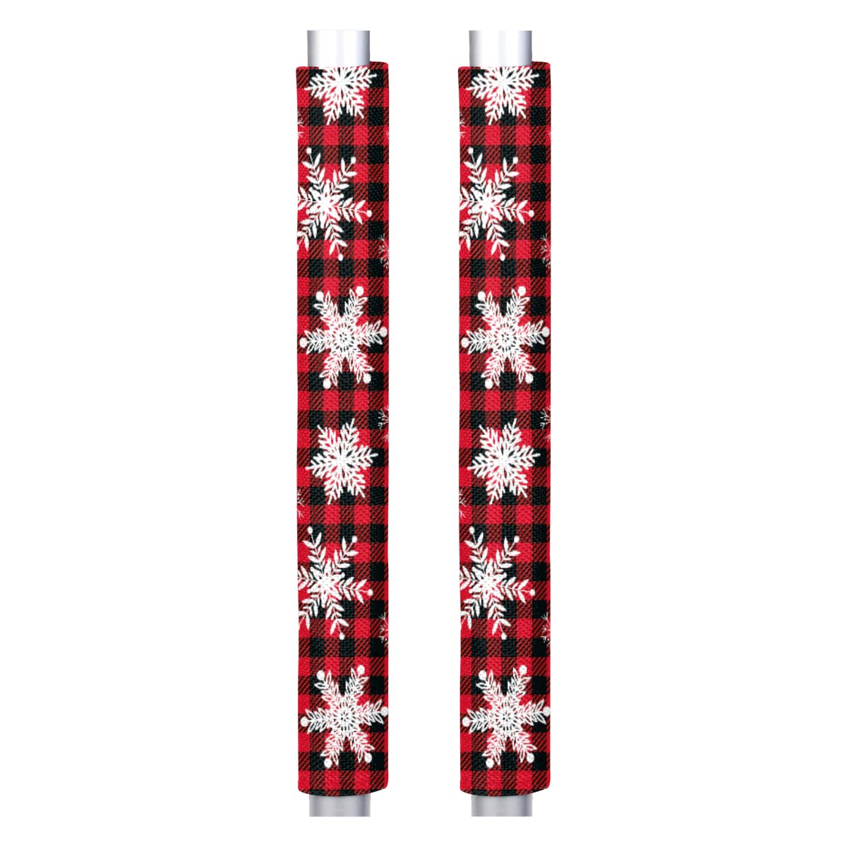 Pardick Christmas Snowflake Check Refrigerator Door Handle Covers Set of 2 Washable Fridge Dishwasher Oven Mocrowave Door Decor Protector Handle Cover Keep Your Kitchen Appliance Clean