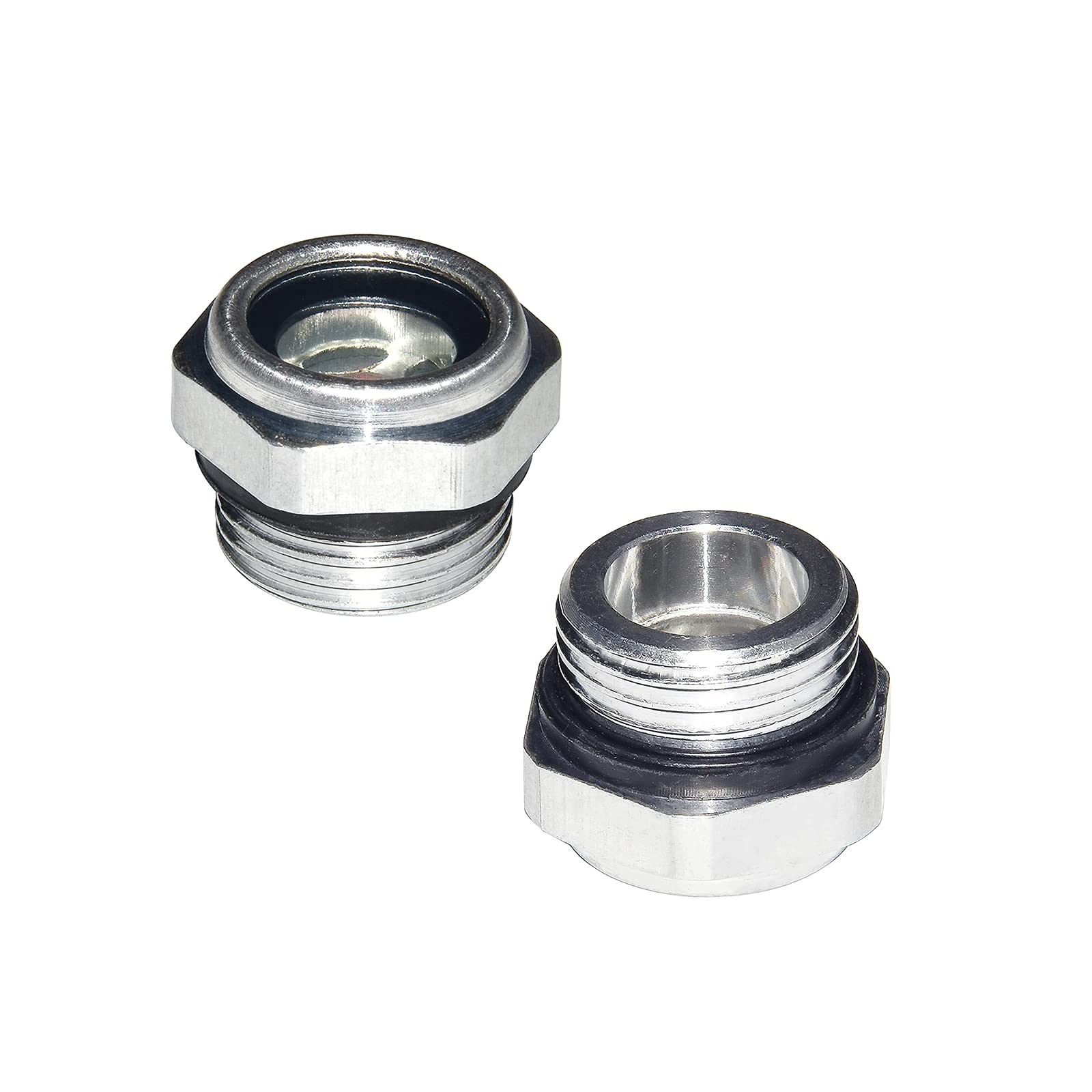 Flyshop M12 x 1.5 Male Threaded Oil Liquid Level Sight Glass Aluminum alloy Air Compressor Fittings, 4Pcs