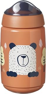 Tommee Tippee Sipper, Trainer Sippy Cup for Toddlers with INTELLIVALVE Leak and Shake-Proof Technology and BACSHIELD Antibacterial Technology, 12m+, 390ml, Pack of 1, Orange