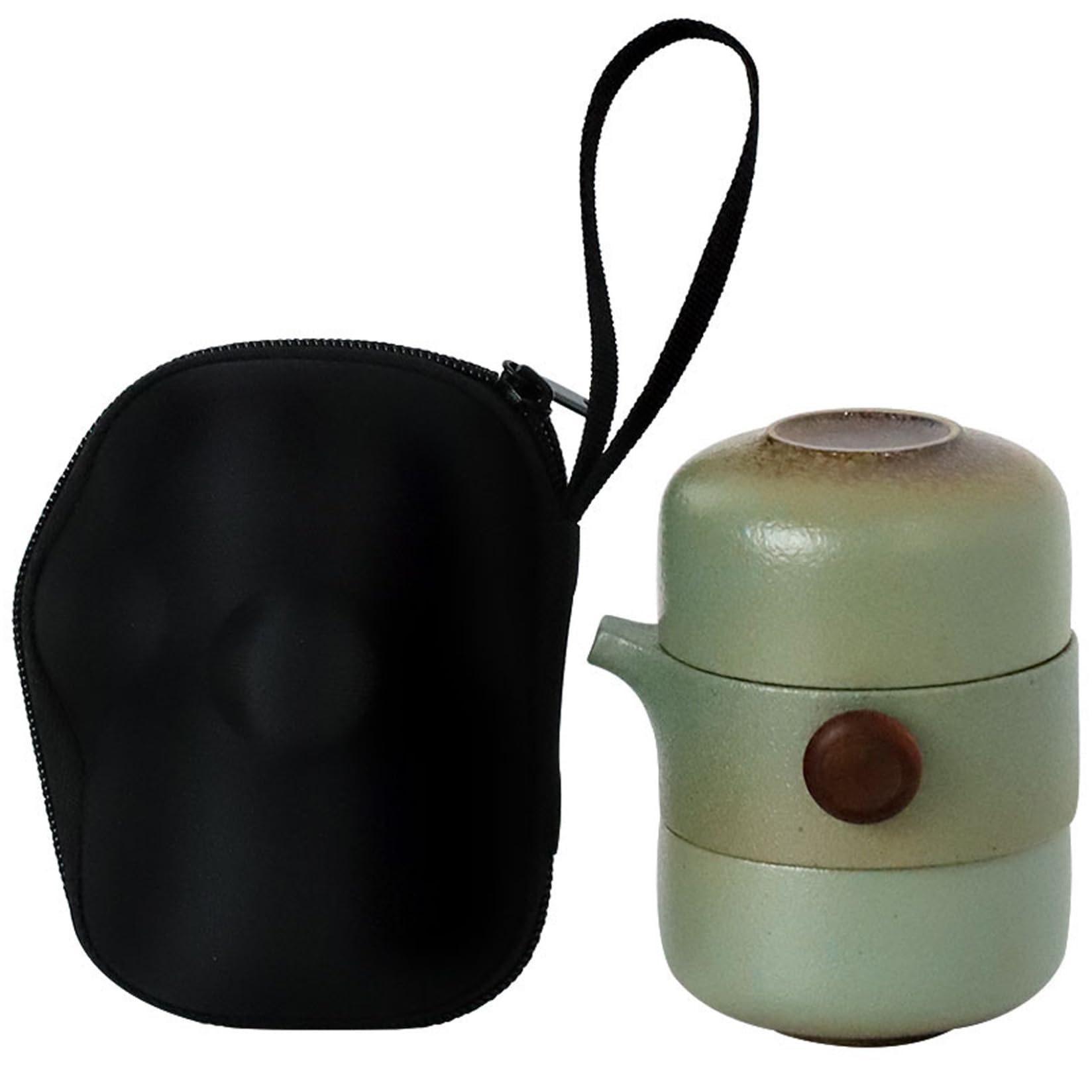 Pot de té 4pcs/set TEATO CERÁMICA Cerámica portátil Pot de té segura Tetera y taza japonesa Juego de té elegante Kung Fu con bolsa para picnic, oficina, automóvil y viaje.