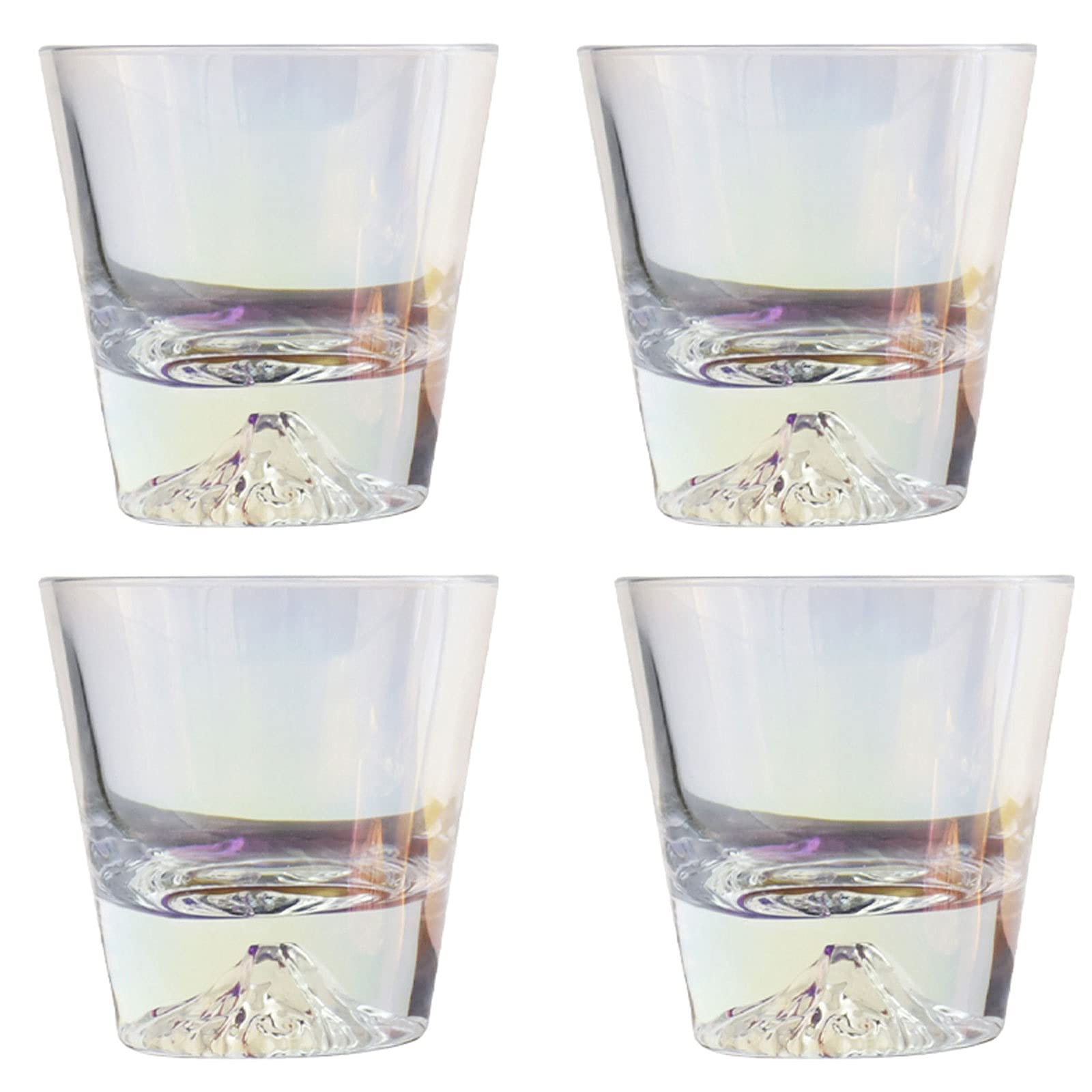 QINGGANGLING999 Wassergläser Schneeberg-Bunte Glasschale 4-teiliger Satz 9Oz und 10 Unzen optional. Saft-Milchkaffee-Glaswaren bleifreies klares Glaswaren-Set Trink-Gläser (Size : Small)