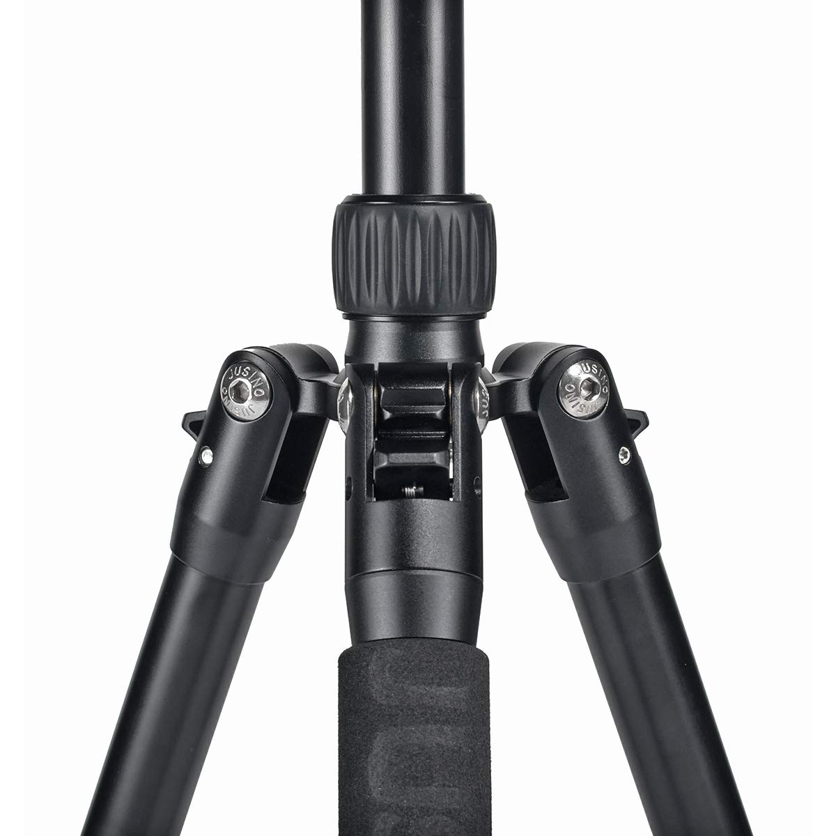 JUSINO TK-225S Traveller leichtes Reisestativ mit Monopod-Funktion (Schwarz) Max. Höhe 124cm, Belastbar bis 5kg - Ink. Transporttasche, Aluminium