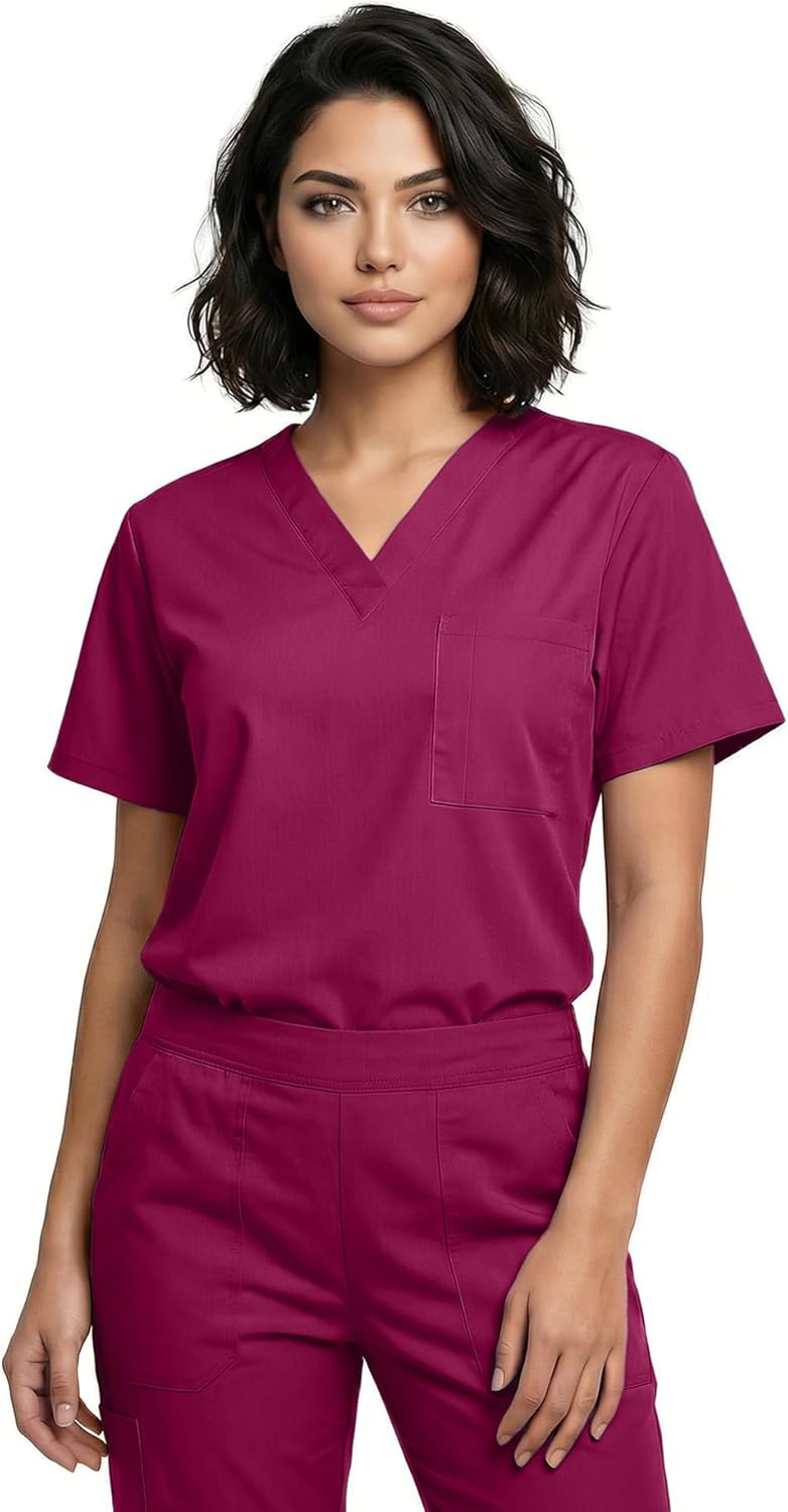 Natural Uniforms Classic Unisex 3 Pocket Scrub Top - CHK101 - Image 3