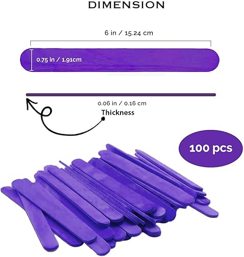 Miniatura 10 de Apremont 100 palitos de madera de colores jumbo surtidos de 6 pulgadas de largo, palitos de paletas de arcoíris, artes y manualidades, lo mejor para