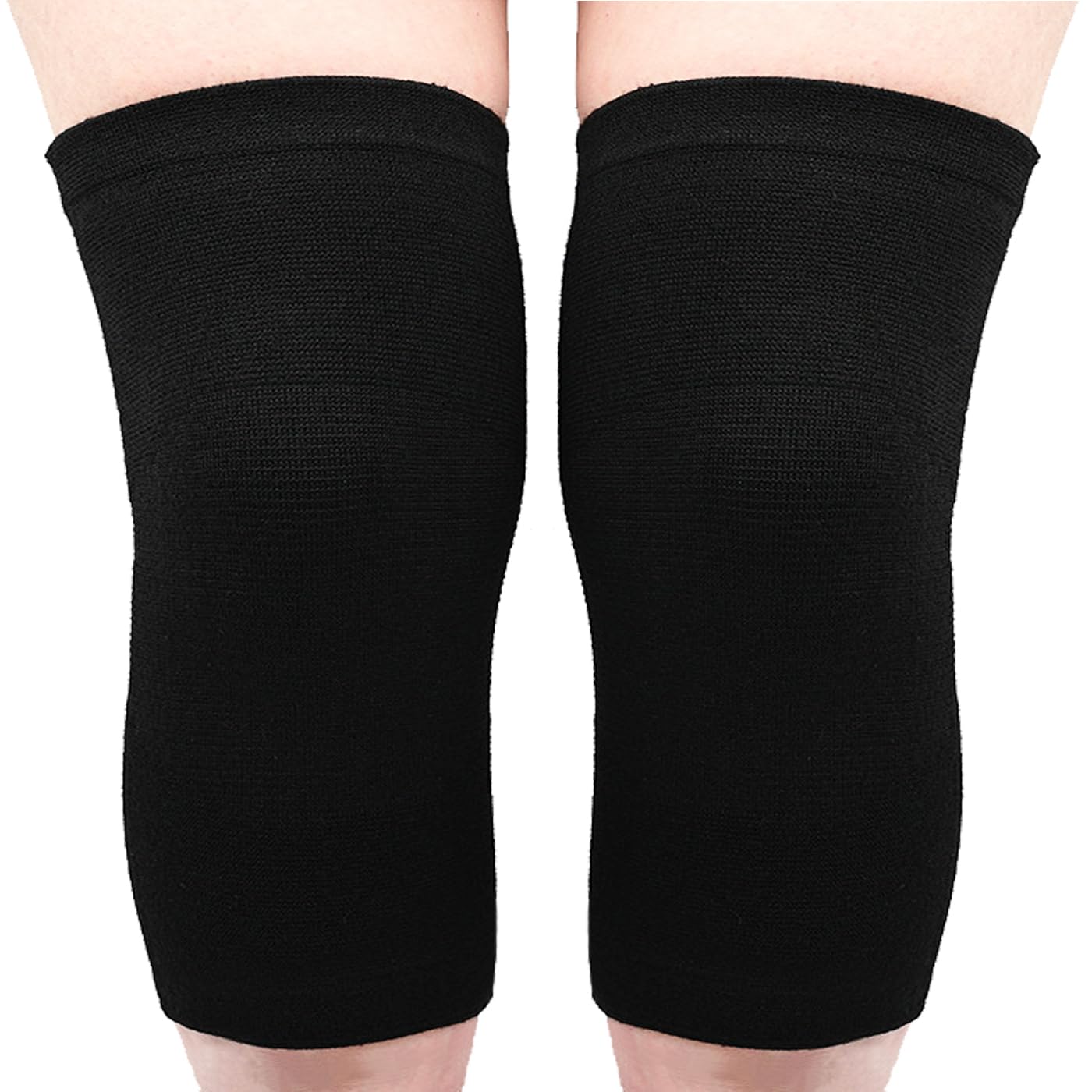 2 Pack Knee Brace, Sport Knee Pad, Knee Support Compression Sleeve, Running Knee Protector for Knee Pain Knee Band Men Women Stabilizer Wraps (Black, Large)