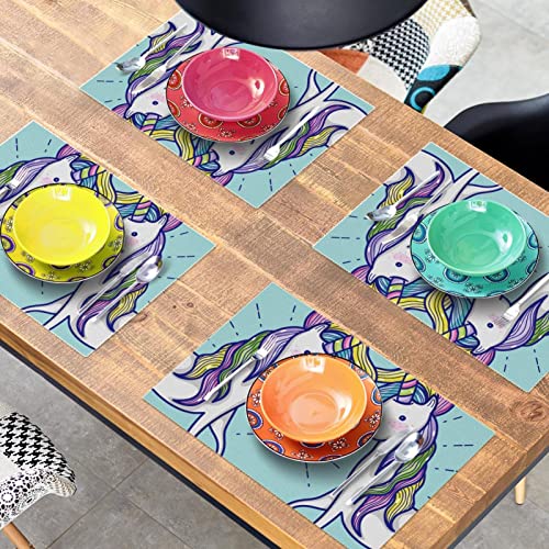 Set de table licorne antidérapant et grand set de table résistant chaleur x6 - 8