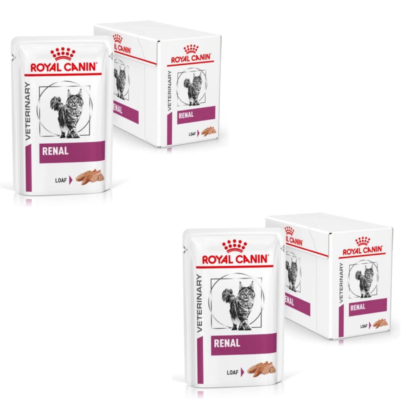 Royal Canin Renal Mousse para gatos | Paquete Doble | 2 x 12 x 85 g | Alimento Completo para gatos Adultos con Problemas renales | con bajo Contenido en fósforo