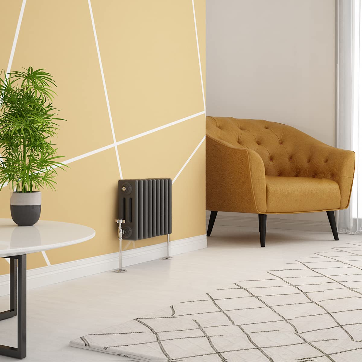 Warmehaus Traditional Radiator 3 Column Anthracite Horizontal 300x425mm โ image 1