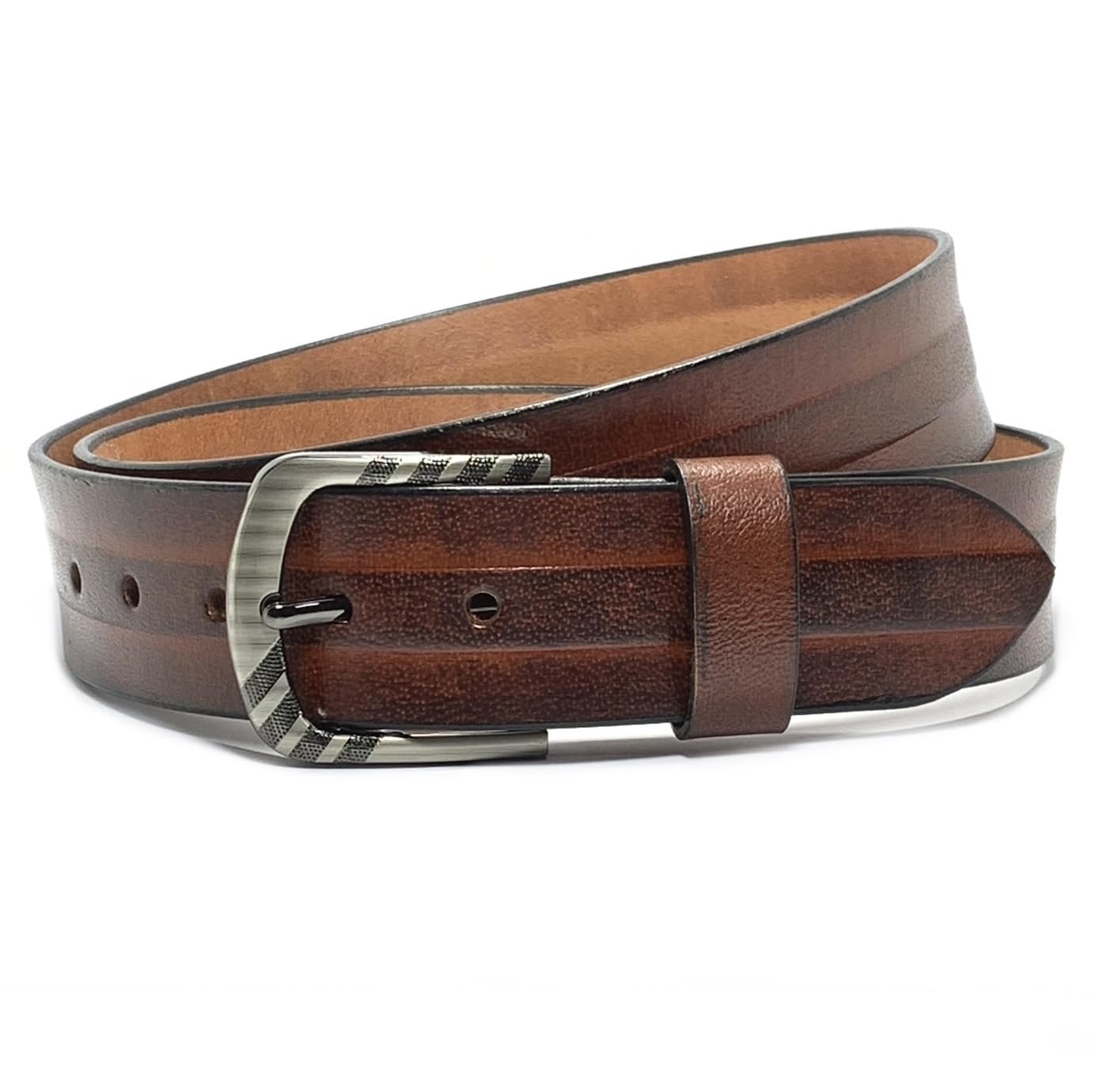 cm Classic MILANOCLASSIC MILANO® Mens belt Dress Belt for men Genuine Leather Stitch workwear belt Classic Design Belt men casual trinity style leather belts for men by Milano Leather