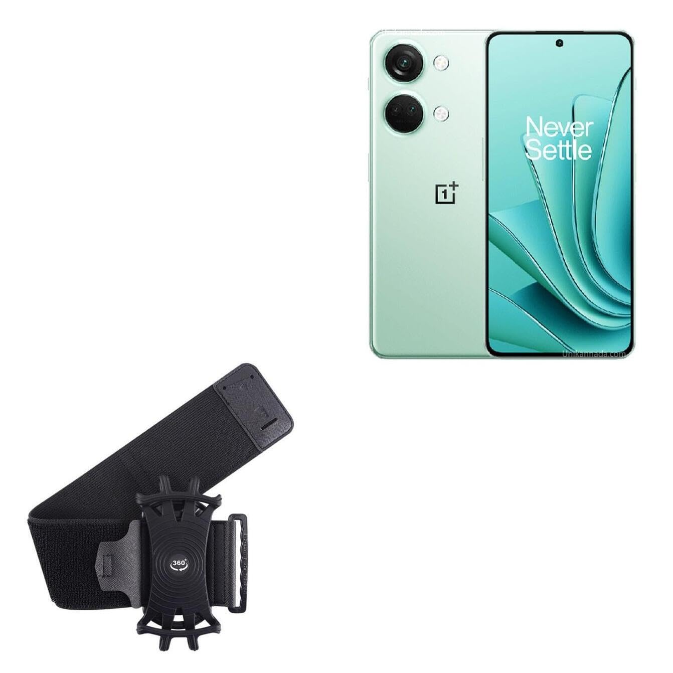 BoxWave Holster Compatible with OnePlus Ace 3V - ActiveStretch Sport Armband, Adjustable Armband for Workout and Running - Jet Black