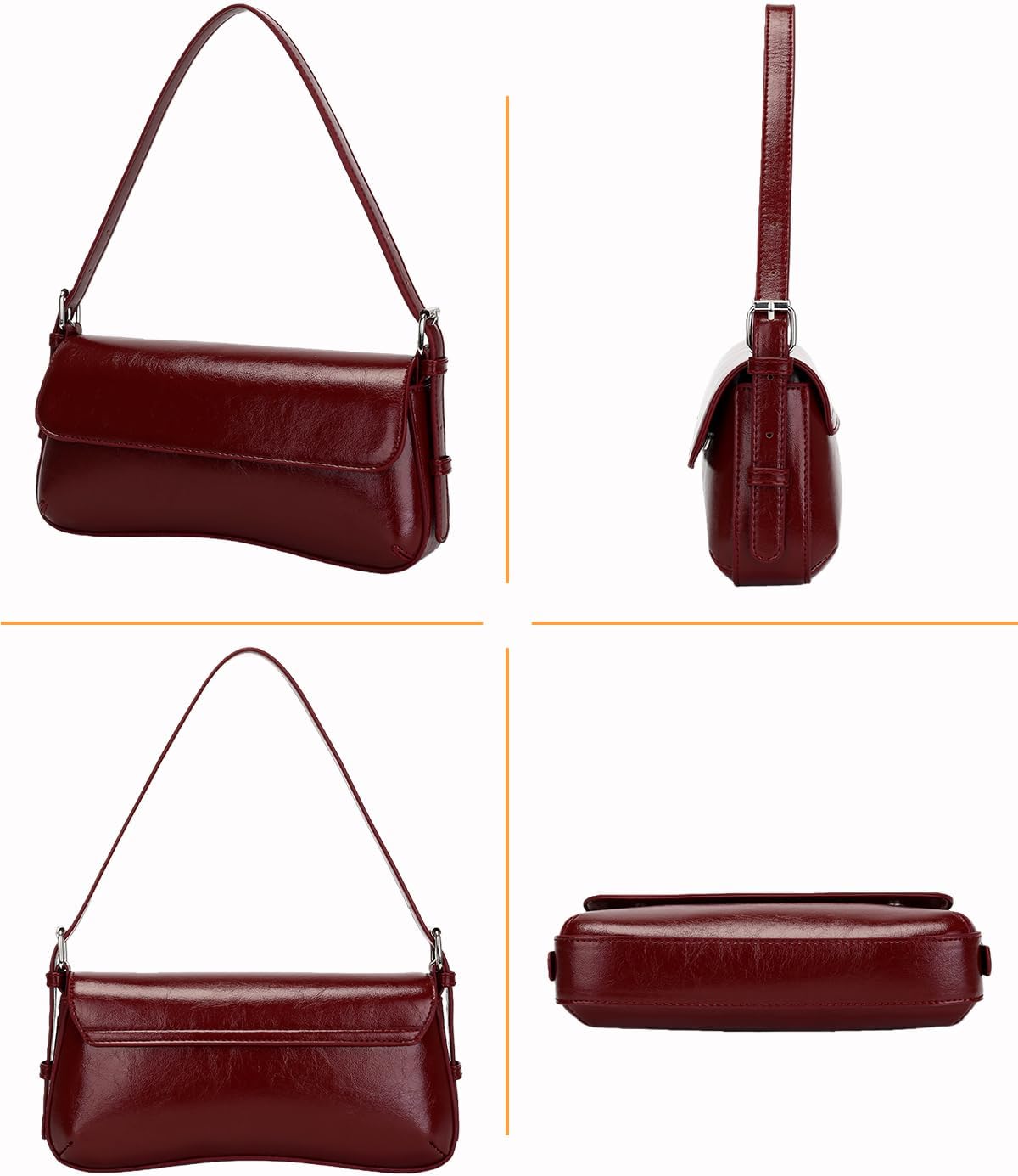 Herald Small Shoulder Bag for Women, Cute Going Out Purse Trendy Mini Clutch Hobo Handbag with Adjustable Strap - Image 5