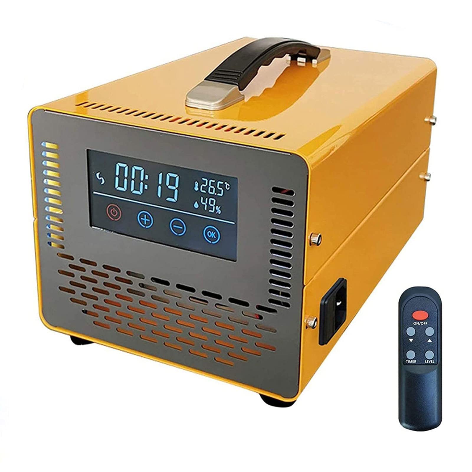 Generador de Ozono con Pantalla Táctil con Mando a Distancia, Esterilizador Desodorante con Temporizador, Ozonizador de Alta Capacidad, Eliminación de Olores para Hogar, Oficina,Yellow-30000mg/h