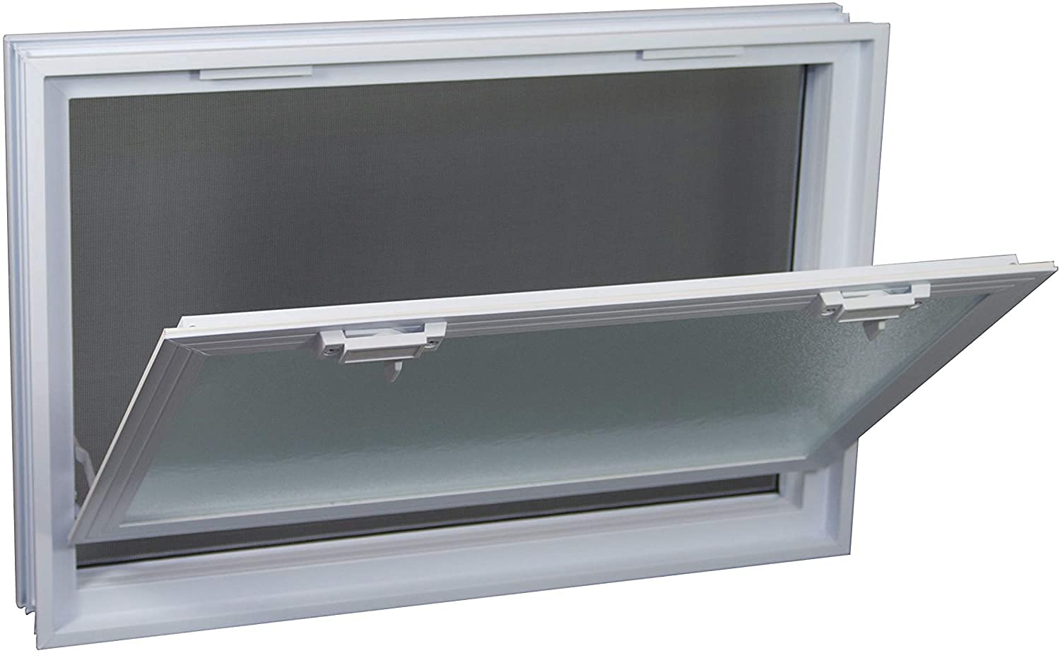 Finestra di ventilazione per l'inserimento in una parete di vetro, mattoni o blocchi di cemento | Dimensioni cm 57,9x38,4x8 | Sostituisce 6 blocchi di vetro 19x19x8 cm | Unità vendita 1 finestra