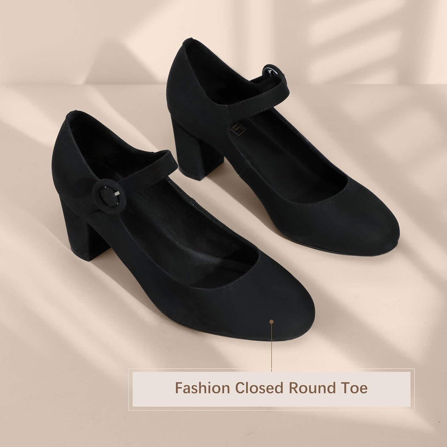 IDIFU Women's Candy Dress Mary Jane Shoes Low Block Heels Closed Round Toe Office Work Church Wedding Pumps - Image 6