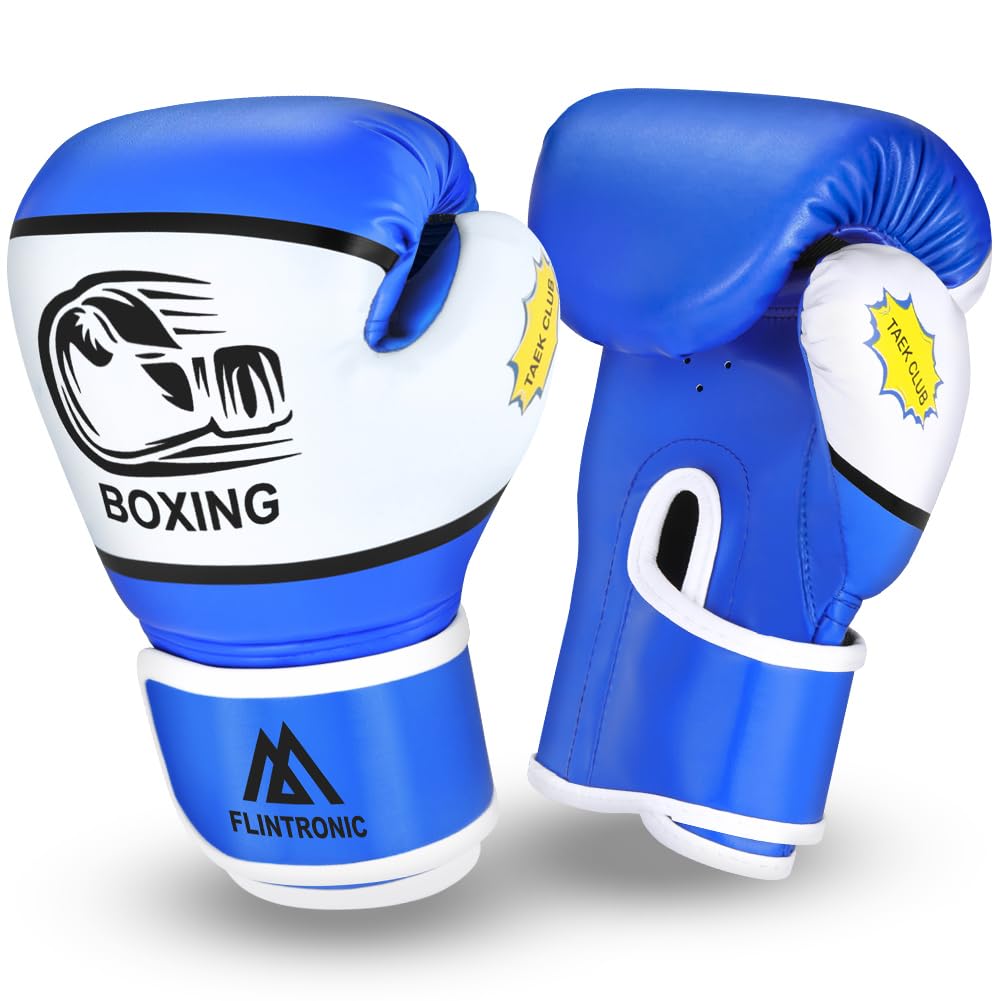 Flintronic Boxhandschuhe Kinder, Kinder Boxhandschuhe, 4oz 6oz Junior Boxing Gloves, Kickboxhandschuhe für Muay Thai, MMA, Kampfsport, Kickboxen, Sparring (3-10 Jahre)