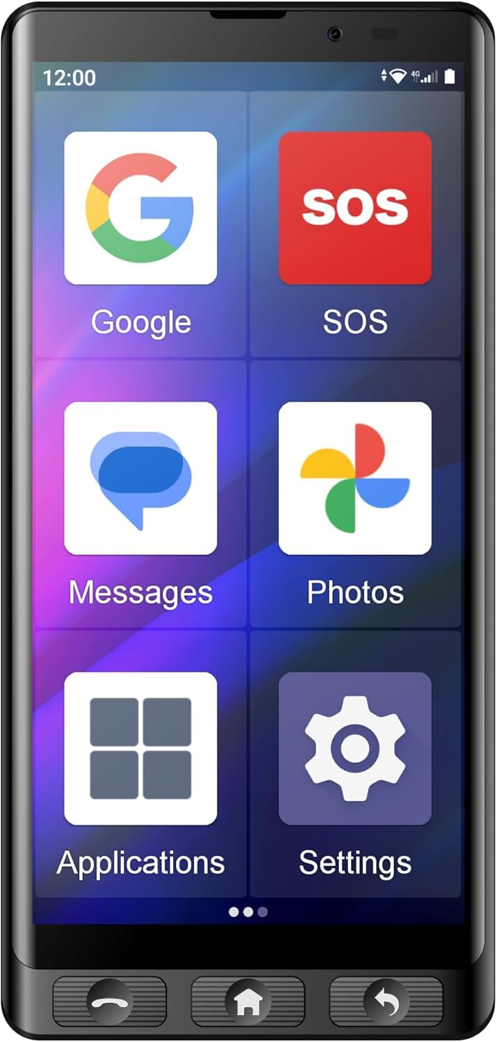 MAXCOM MS601 Smartphone für ältere Menschen mit Whatsapp, große Symbole, SOS-Taste, großes Display, Ladestation, Android 14, Akku 4000 mAh
