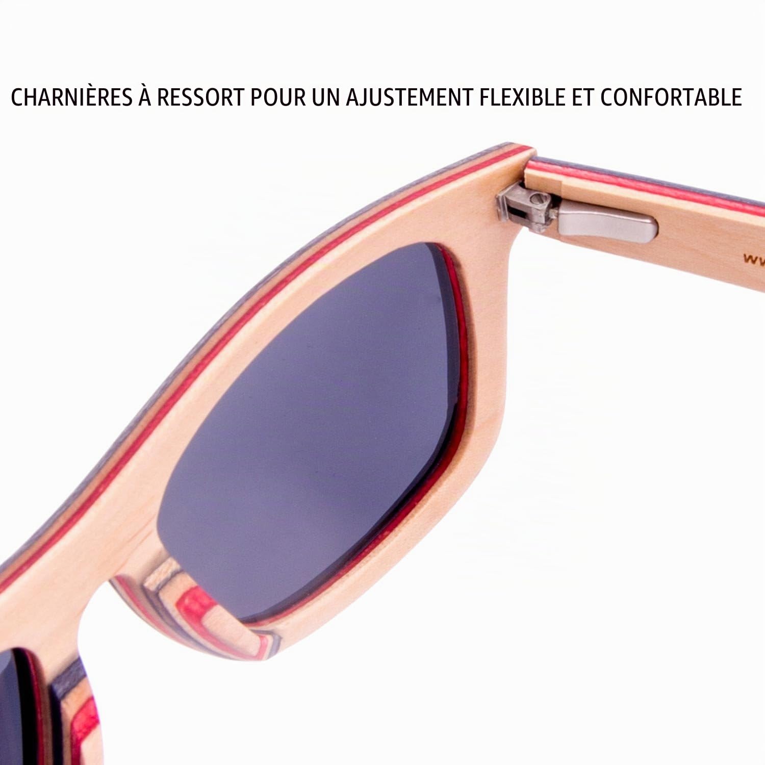 GOWOOD Lunettes de Soleil en Bois d'érable Hommes et Femmes | Lunettes de Soleil Polarisées Homme UV400 | Lunette Bois d'érable Homme Qualité Supérieure