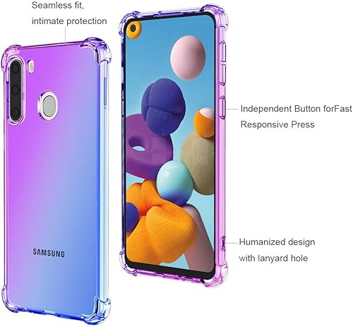 Miniatura 6 de Funda para teléfono Galaxy A21, funda para teléfono Samsung A21, con protector de pantalla, diseño bien hecho, a prueba de golpes, delgada, de dos
