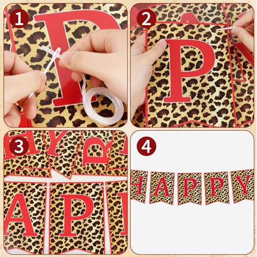 Image of Cheetah Cherry Birthday Decorations Leopard Happy Birthday Banner with Cherry Red Lips Cheetah Print Red Black Balloons for Girls Women Birthday Party Decor Supplies