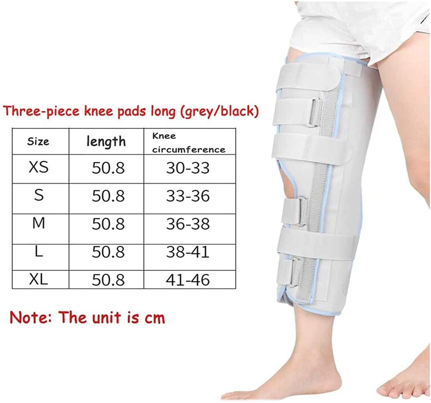 Ortesis de fijación de rodilla Ortesis de pierna completa Férula de rodilla recta Comodidad Soporte rígido para lesiones pre y postoperatorias de rodilla o recuperación de cirugía 22.7.27 (Gr? XL