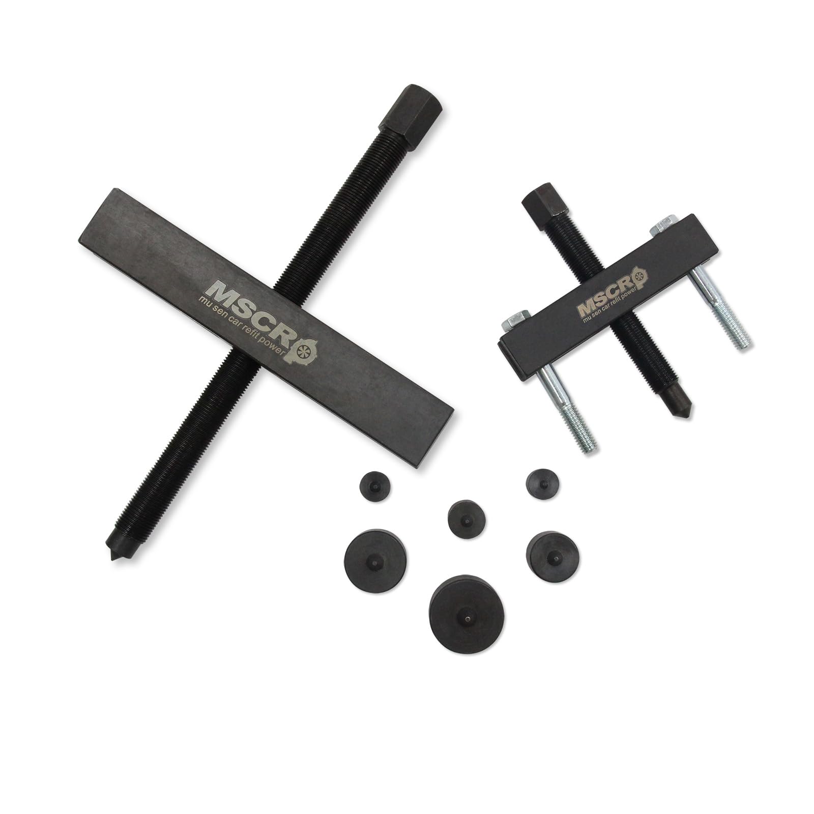 WnSEu 522 Large Gear and Pulley Puller + 7393 Gear and Pulley Puller with 5-1/2" Long Forcing Screw + 8056 Shaft Protectors Set for Timing Gears and