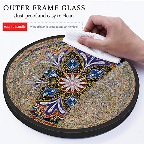 DIY Diamond Painting Pendants with Frame and Tassel Wall Art Picture Mural Poster Cross Stitch Embroidery Mosaic Kit 5D Painting by Number Home Decoration Pack of 2 (Mandala)